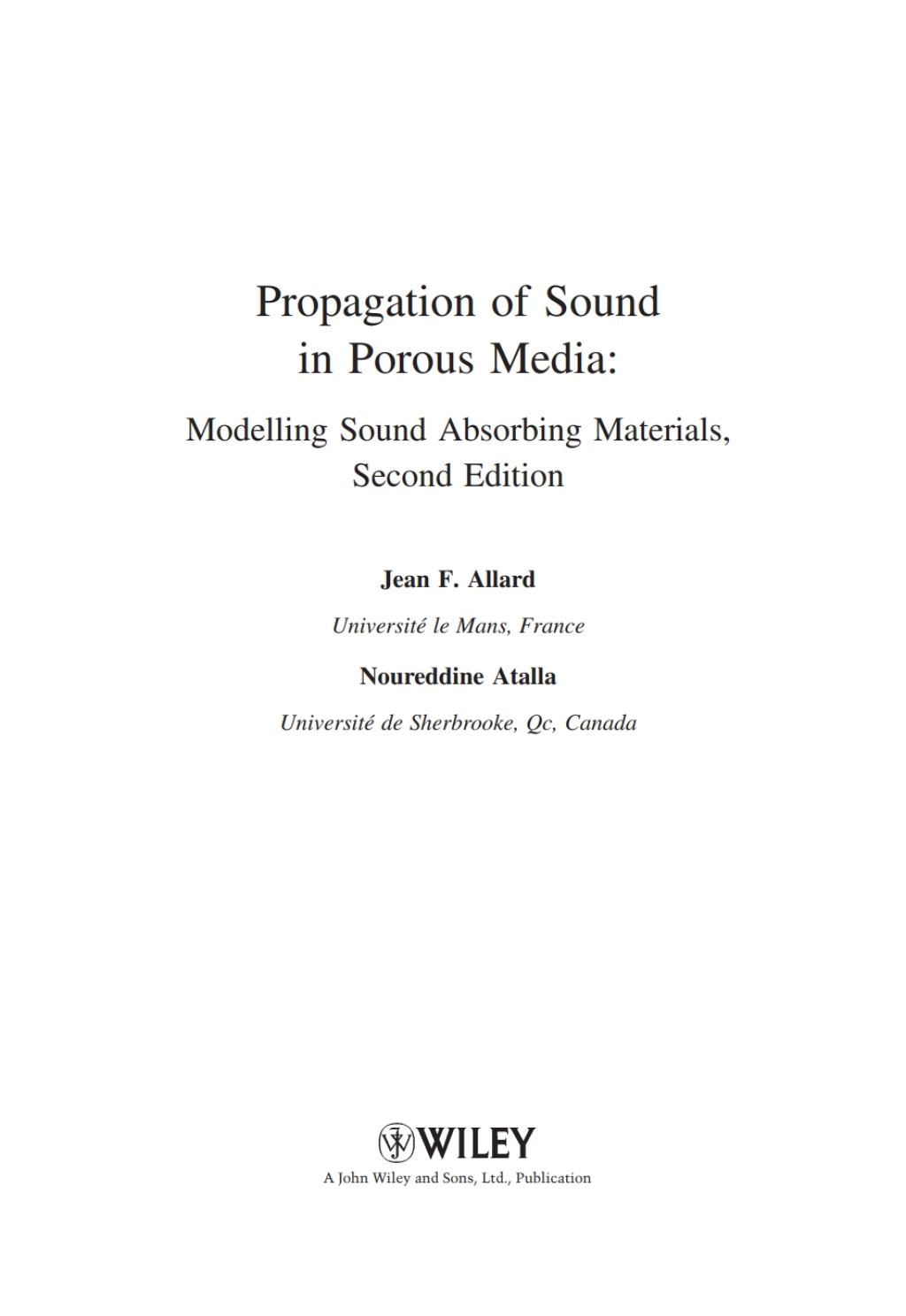 Propagation of Sound in Porous Media Modelling Sound Absorbing Materials 2e 1st Edition â€“ PDF/EPUB Version Downloadable