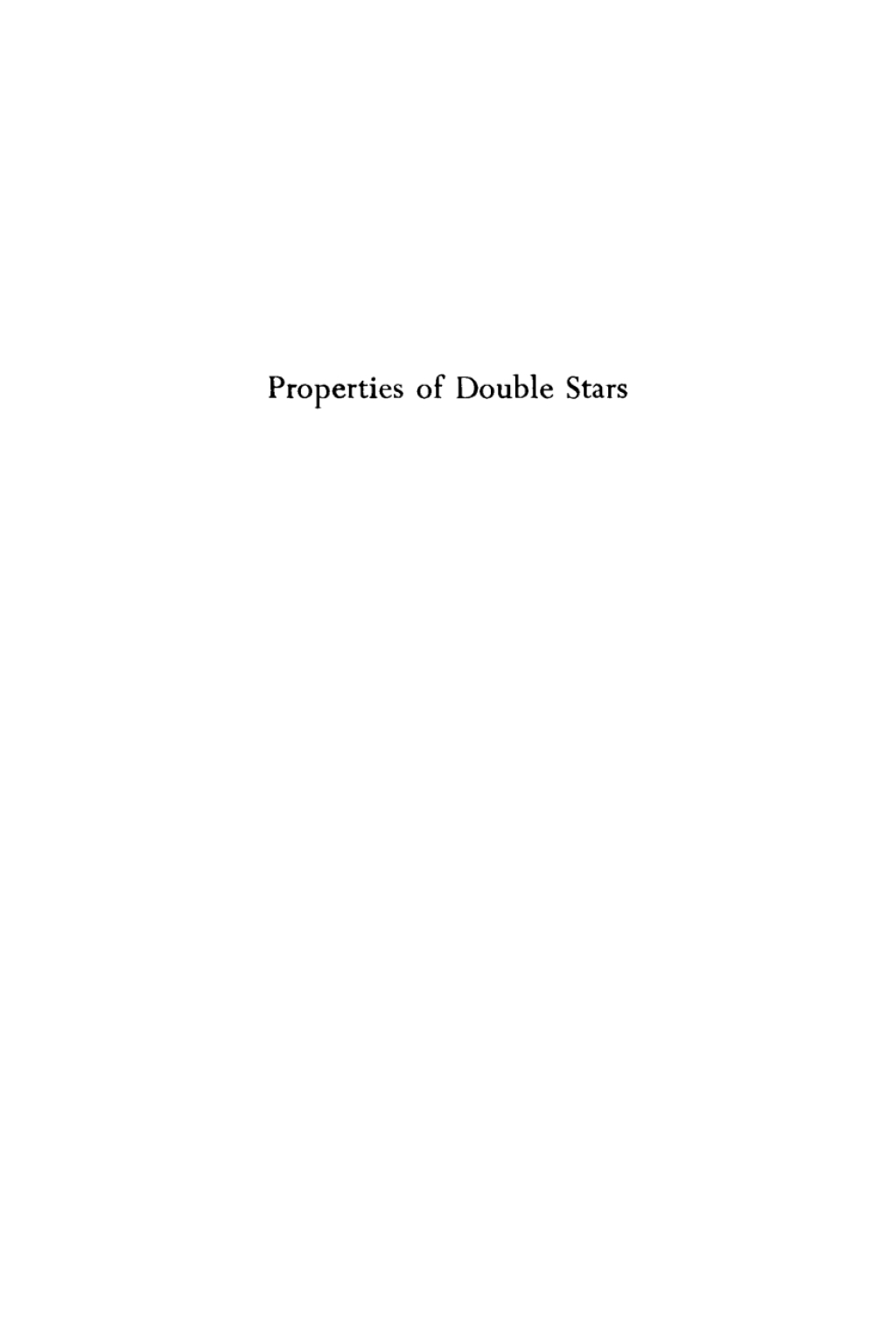 Properties of Double Stars A Survey of Parallaxes and Orbits  â€“ PDF/EPUB Version Downloadable