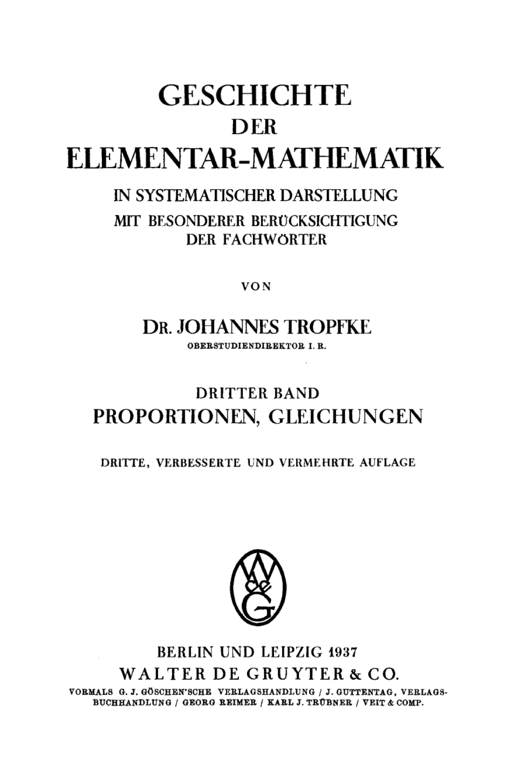 Proportionen, Gleichungen 3rd Edition â€“ PDF/EPUB Version Downloadable