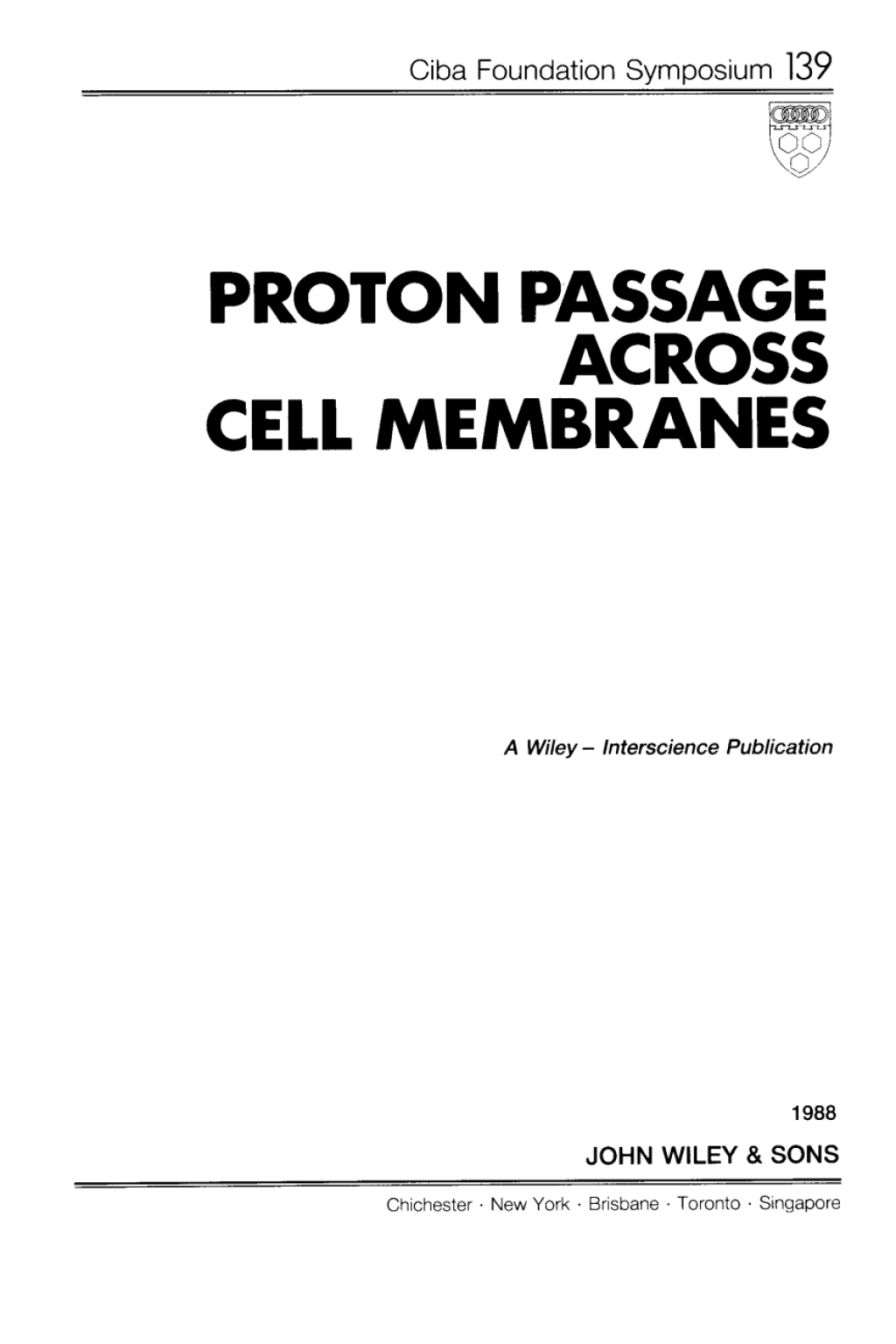 Proton Passage Across Cell Membranes 1st Edition â€“ PDF/EPUB Version Downloadable