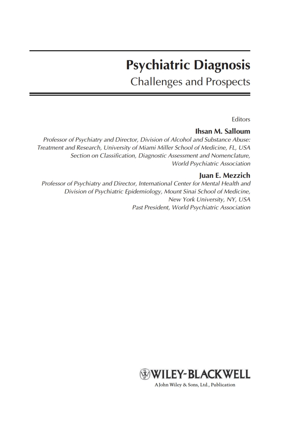 Psychiatric Diagnosis Challenges and Prospects 1st Edition â€“ PDF/EPUB Version Downloadable