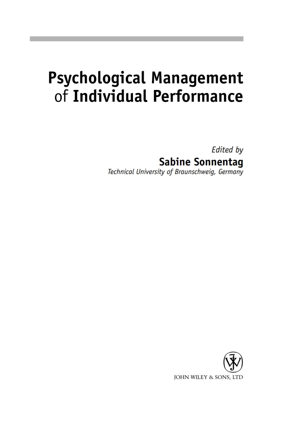 Psychological Management of Individual Performance 1st Edition â€“ PDF/EPUB Version Downloadable