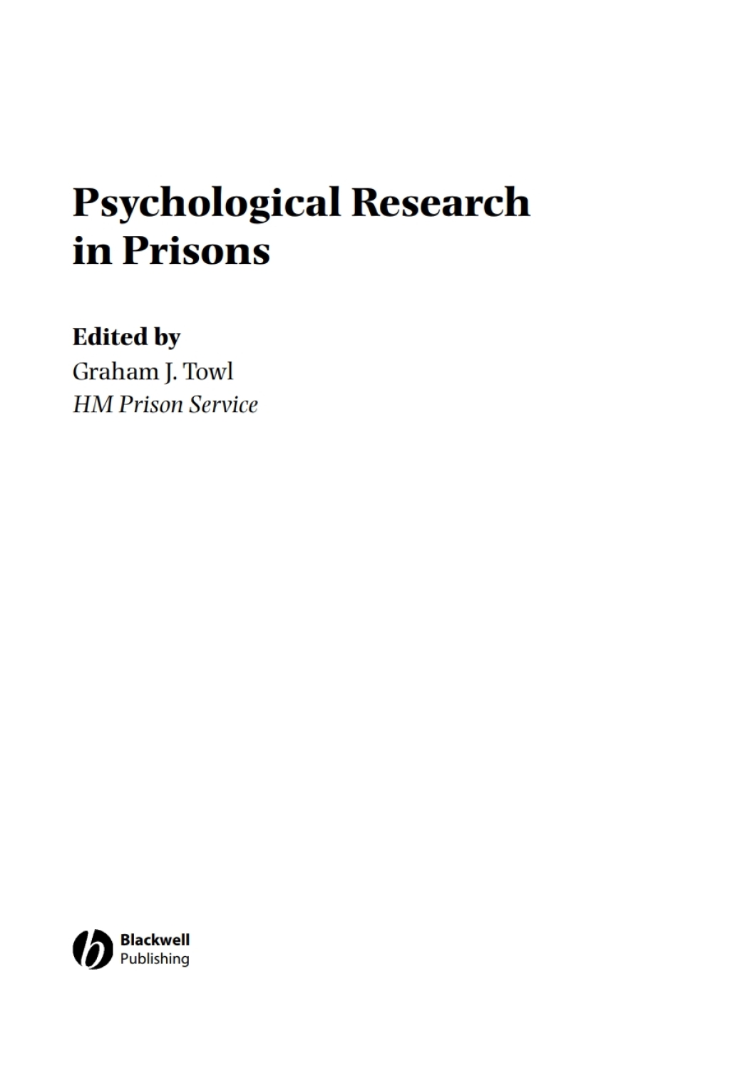 Psychological Research in Prisons 1st Edition â€“ PDF/EPUB Version Downloadable