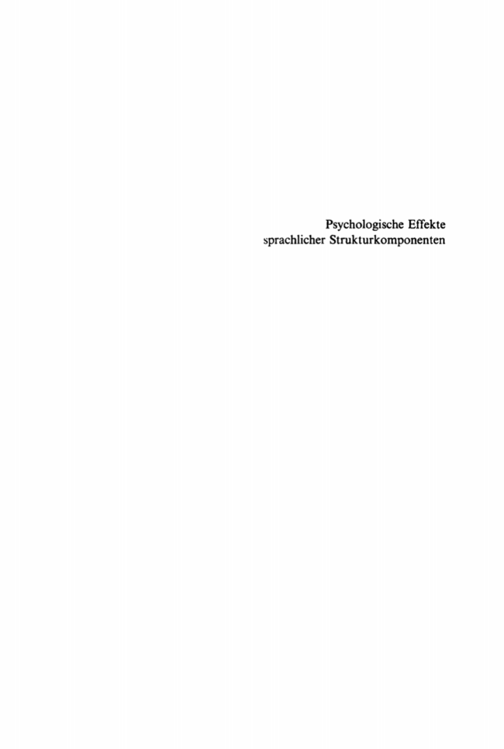 Psychologische Effekte sprachlicher Strukturkomponenten 1st Edition â€“ PDF/EPUB Version Downloadable