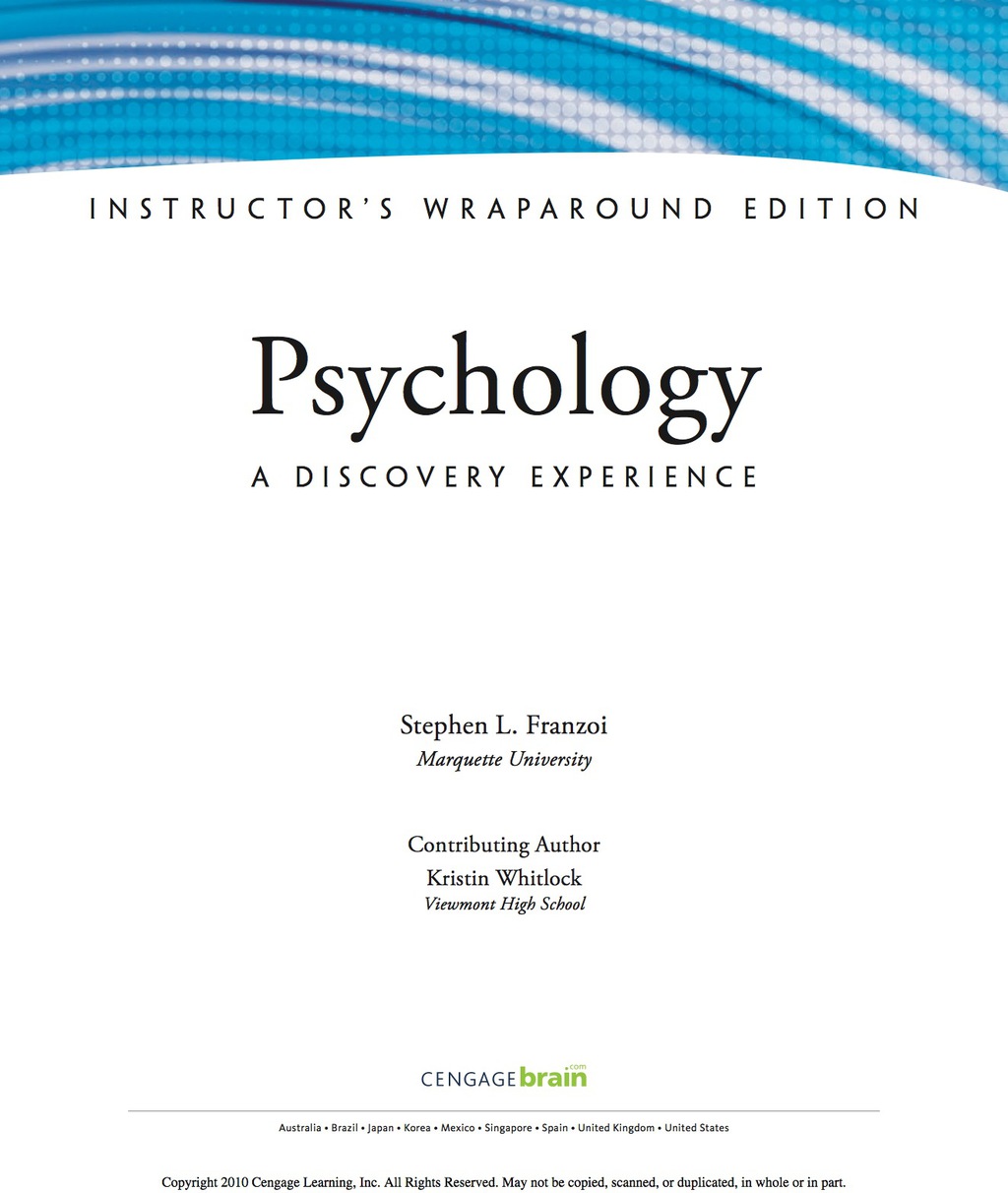 Psychology: A Discovery Experience 1st Edition â€“ PDF/EPUB Version Downloadable
