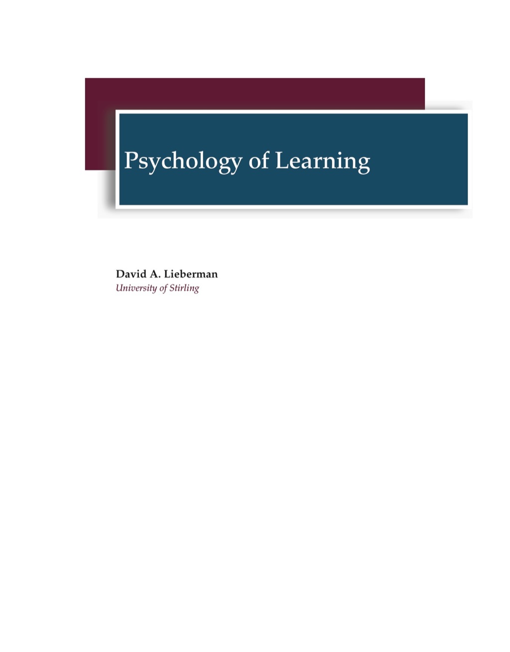 Psychology of Learning 1st Edition â€“ PDF/EPUB Version Downloadable