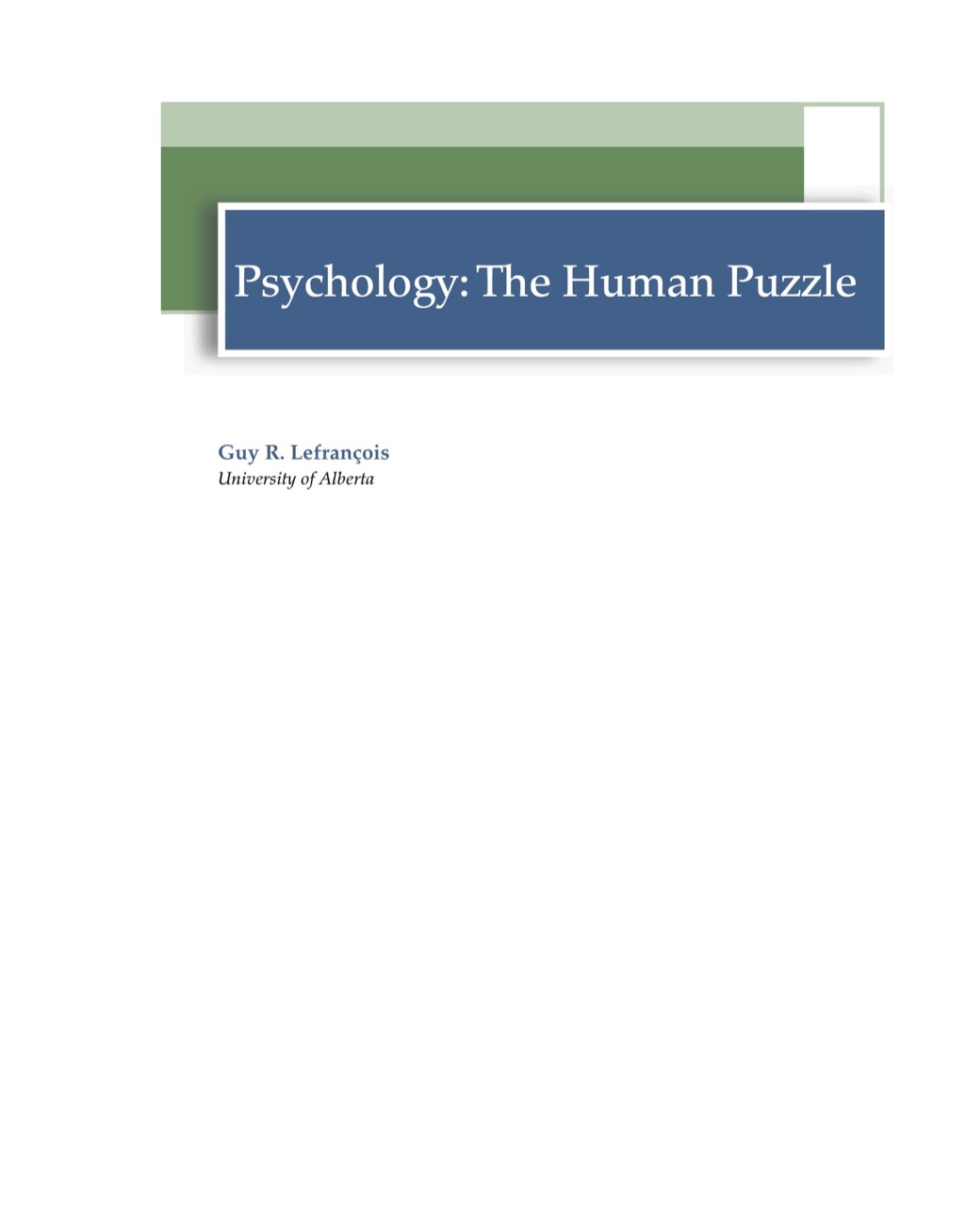 Psychology: The Human Puzzle 1st Edition â€“ PDF/EPUB Version Downloadable