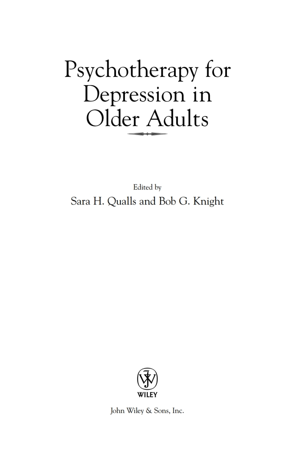 Psychotherapy for Depression in Older Adults 1st Edition â€“ PDF/EPUB Version Downloadable