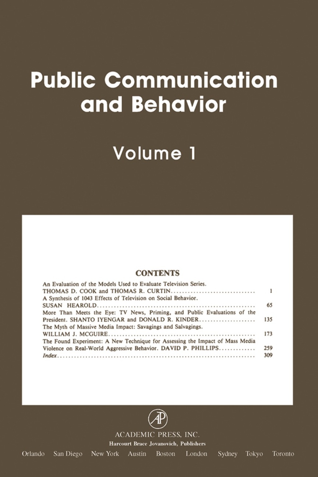 Public Communication and Behavior Volume 1  â€“ PDF/EPUB Version Downloadable