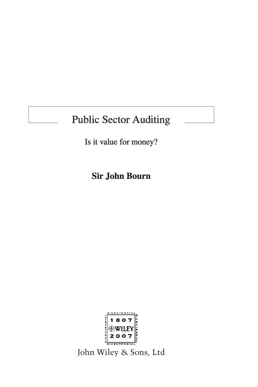 Public Sector Auditing: Is it Value for Money? 1st Edition â€“ PDF/EPUB Version Downloadable