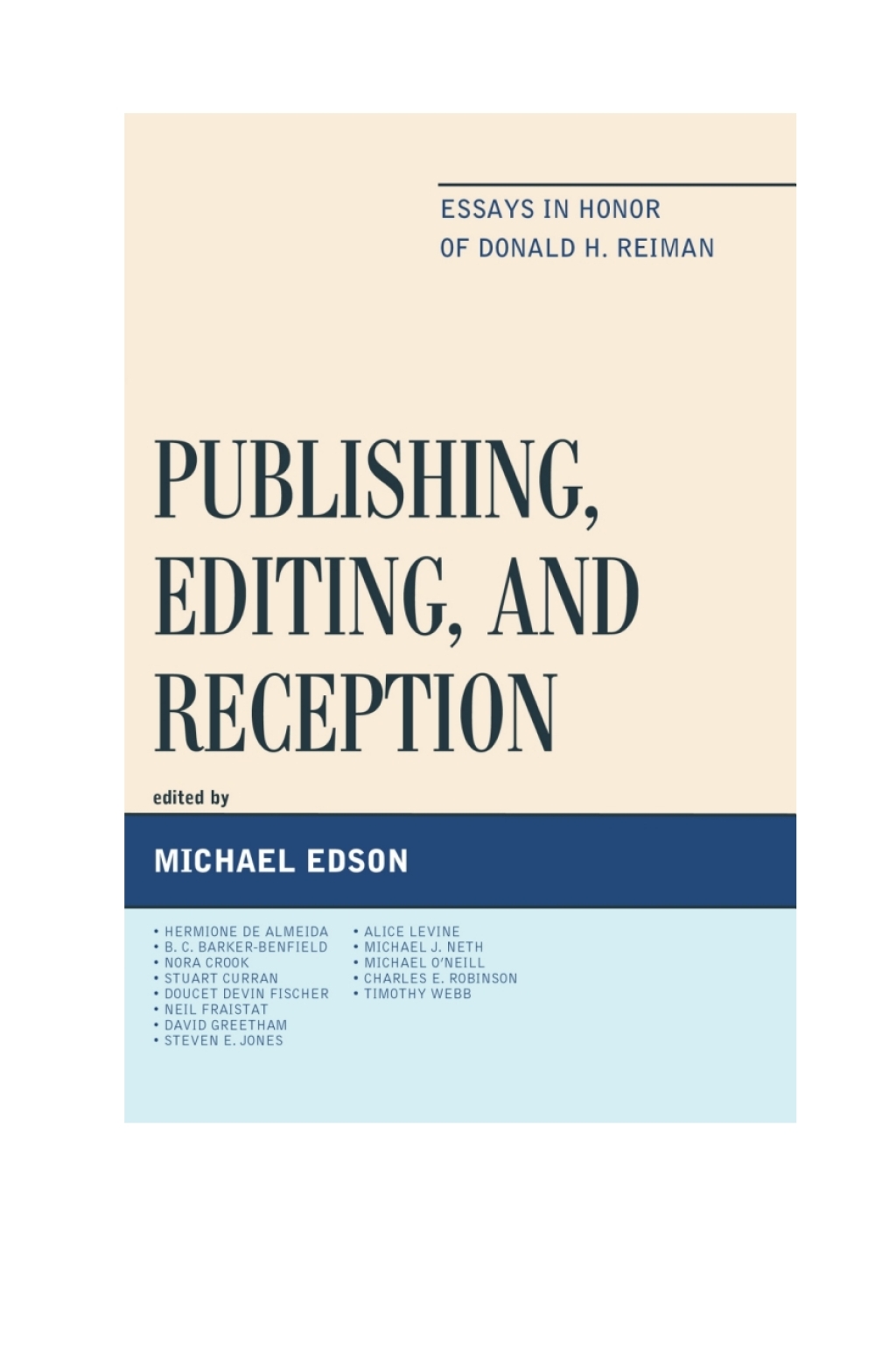 Publishing, Editing, and Reception Essays in Honor of Donald H. Reiman 1st Edition â€“ PDF/EPUB Version Downloadable