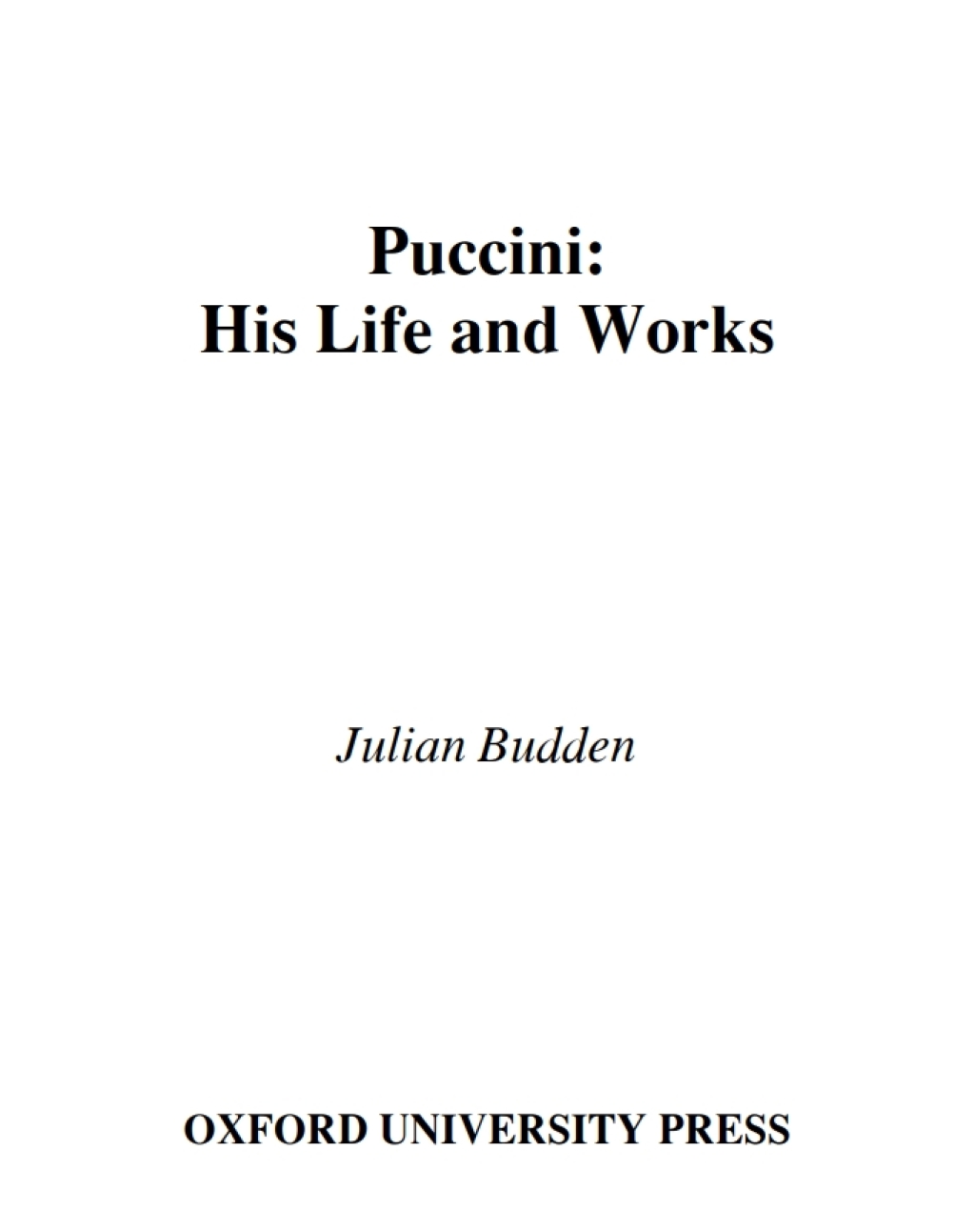 Puccini His Life and Works  â€“ PDF/EPUB Version Downloadable