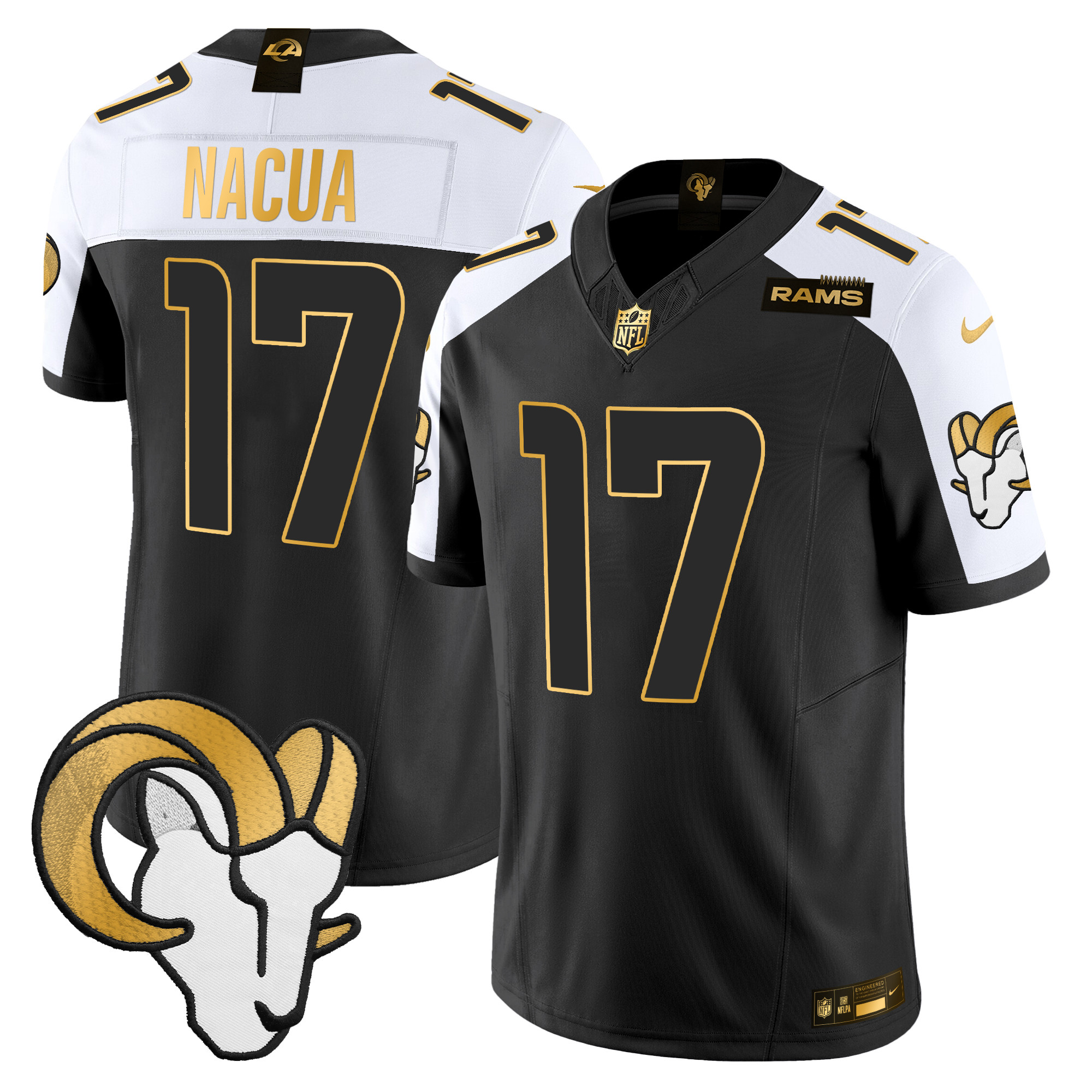 Puka Nacua Men's Los Angeles Rams 2024 Gold Vapor Limited Alternate Jersey - All Stitched