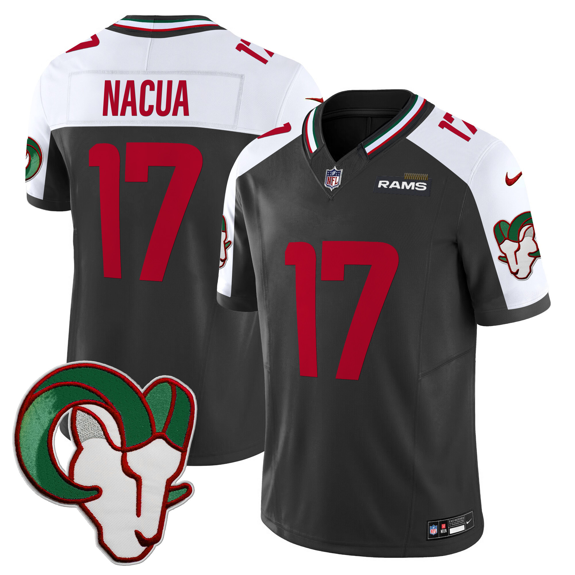 Puka Nacua Men's Los Angeles Rams Mexico Vapor Limited Black Alternate Jersey - All Stitched