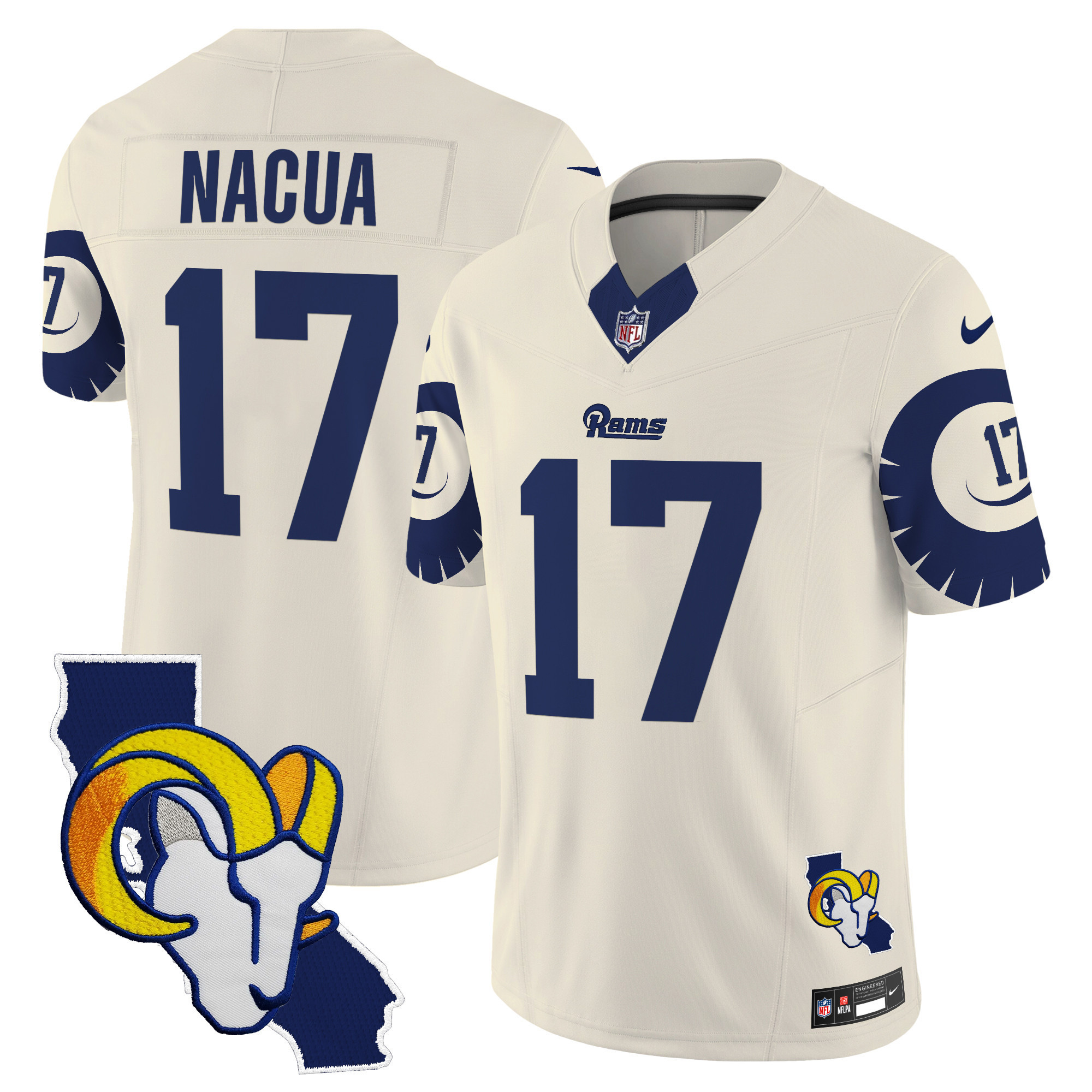 Puka Nacua Men's Los Angeles Rams Special Vapor Limited Bone Jersey - All Stitched