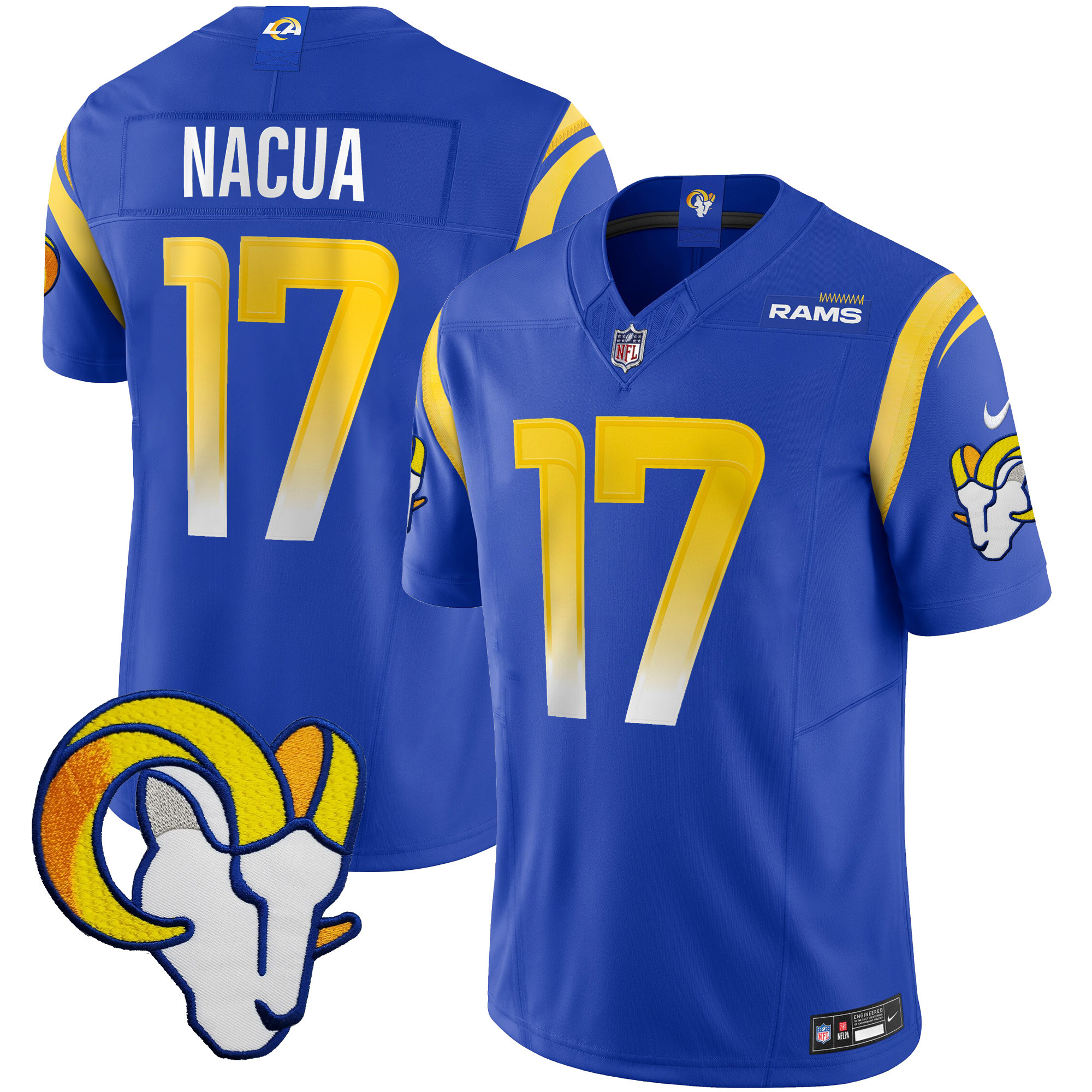 Puka Nacua Men's Los Angeles Rams Vapor Limited Royal Jersey - All Stitched