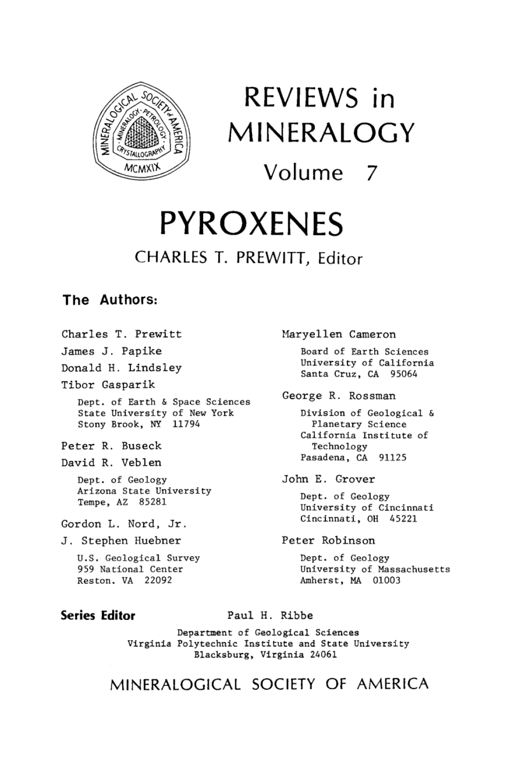 Pyroxenes 1st Edition â€“ PDF/EPUB Version Downloadable