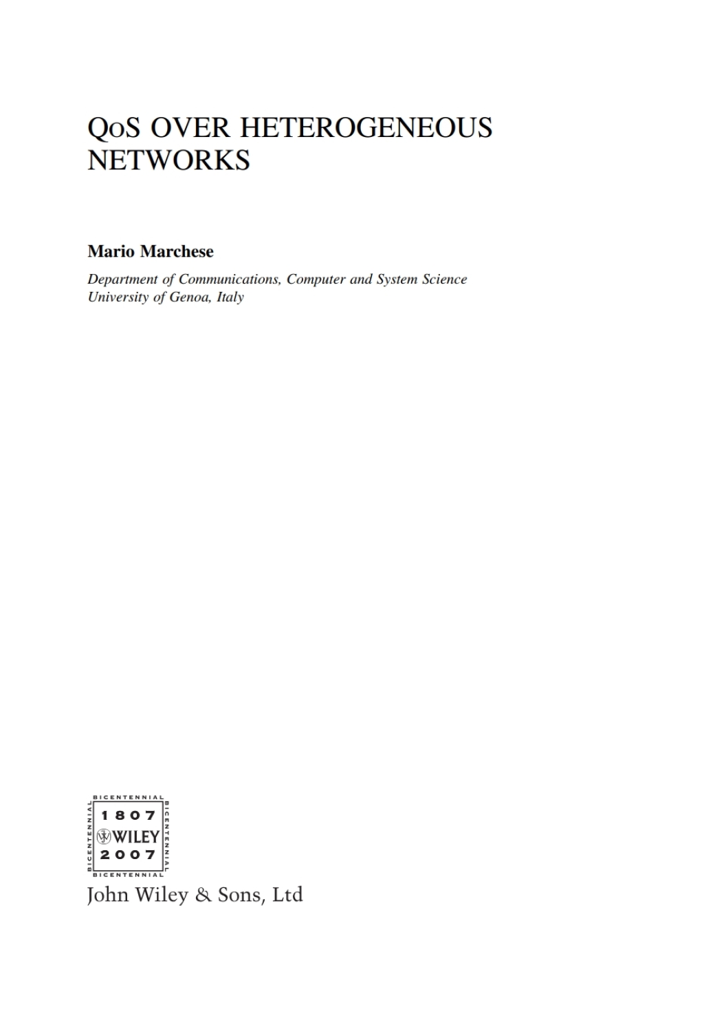 QoS Over Heterogeneous Networks 1st Edition â€“ PDF/EPUB Version Downloadable