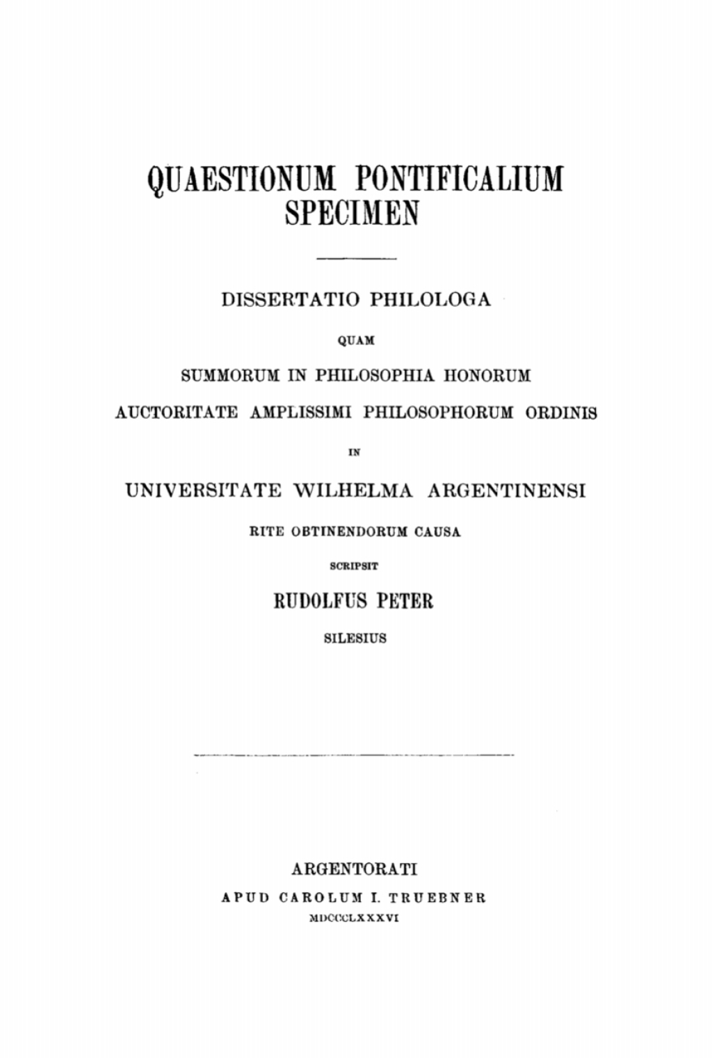 Quaestionum pontificalium specimen Dissertatio philologa 1st Edition â€“ PDF/EPUB Version Downloadable