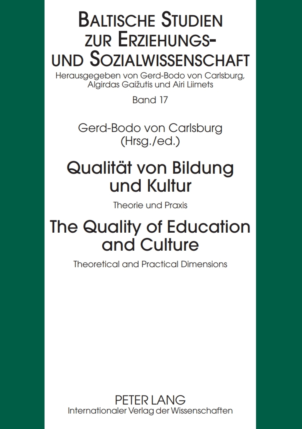 Qualitaet von Bildung und Kultur- The Quality of Education and Culture Theorie und Praxis - Theoretical and Practical Dimensions 1st Edition â€“ PDF/EPUB Version Downloadable