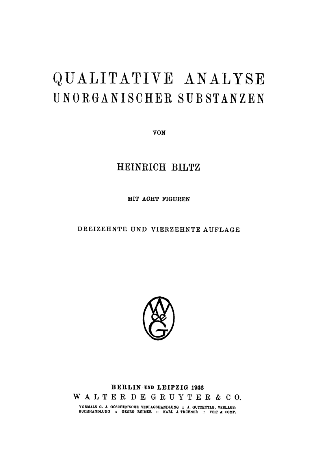 Qualitative Analyse anorganischer Substanzen 13th Edition â€“ PDF/EPUB Version Downloadable