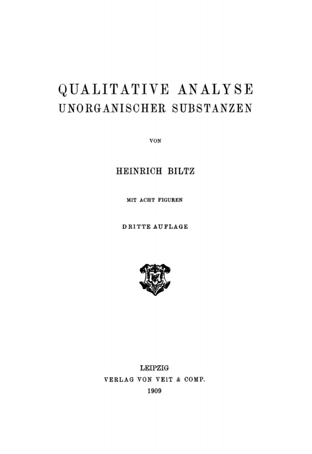 Qualitative Analyse unorganischer Substanzen 3rd Edition â€“ PDF/EPUB Version Downloadable