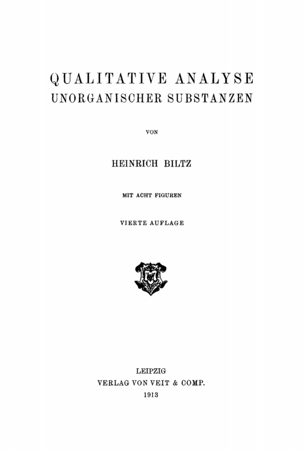 Qualitative Analyse unorganischer Substanzen 4th Edition â€“ PDF/EPUB Version Downloadable