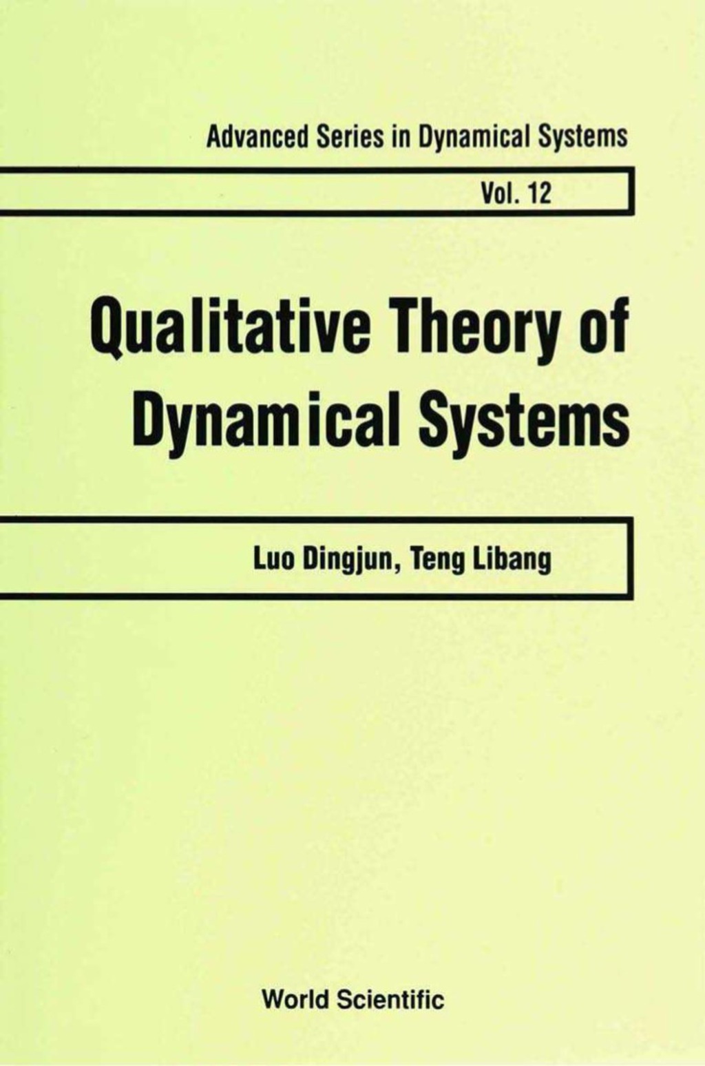 QUALITATIVE THEORY OF DYNAMICAL... (V12)  â€“ PDF/EPUB Version Downloadable