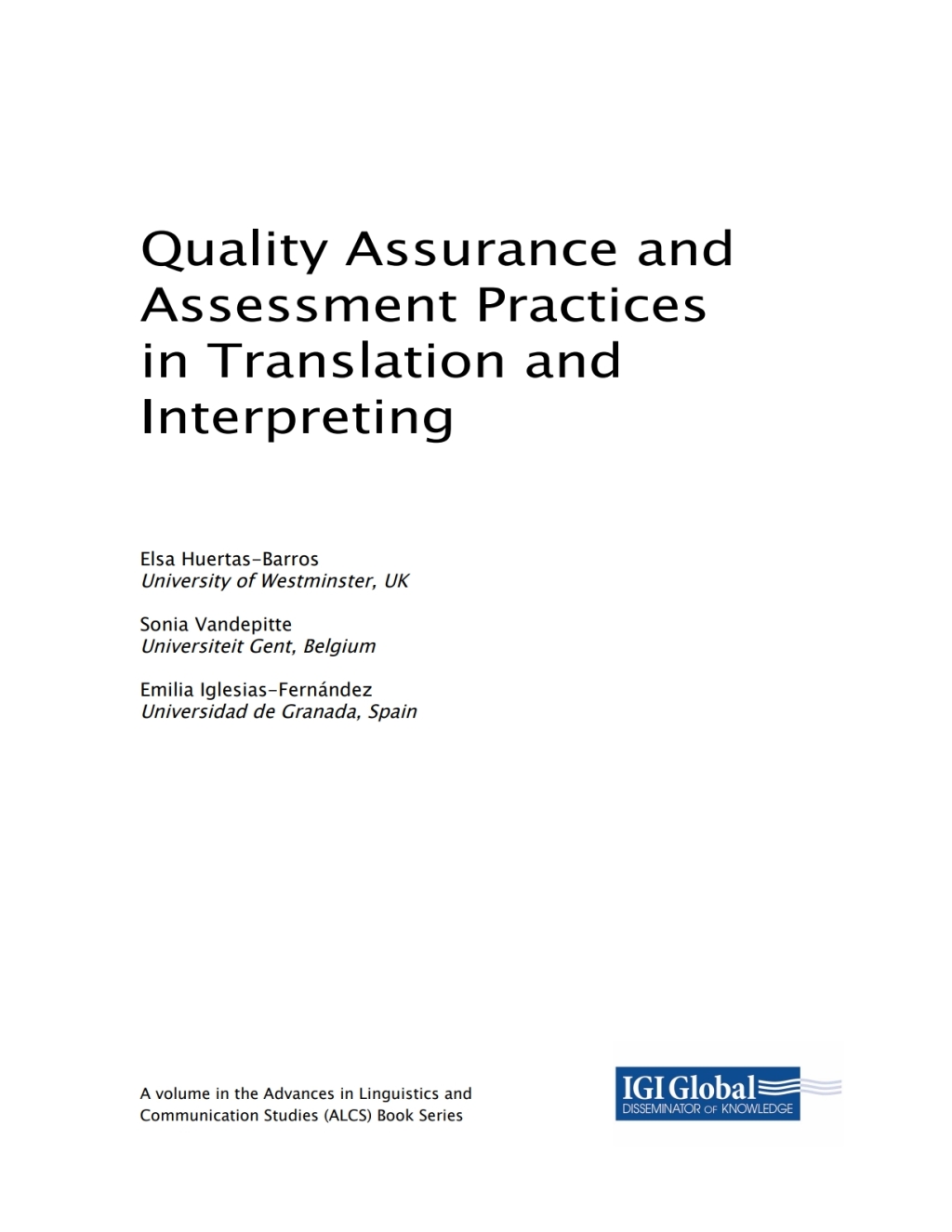 Quality Assurance and Assessment Practices in Translation and Interpreting  â€“ PDF/EPUB Version Downloadable