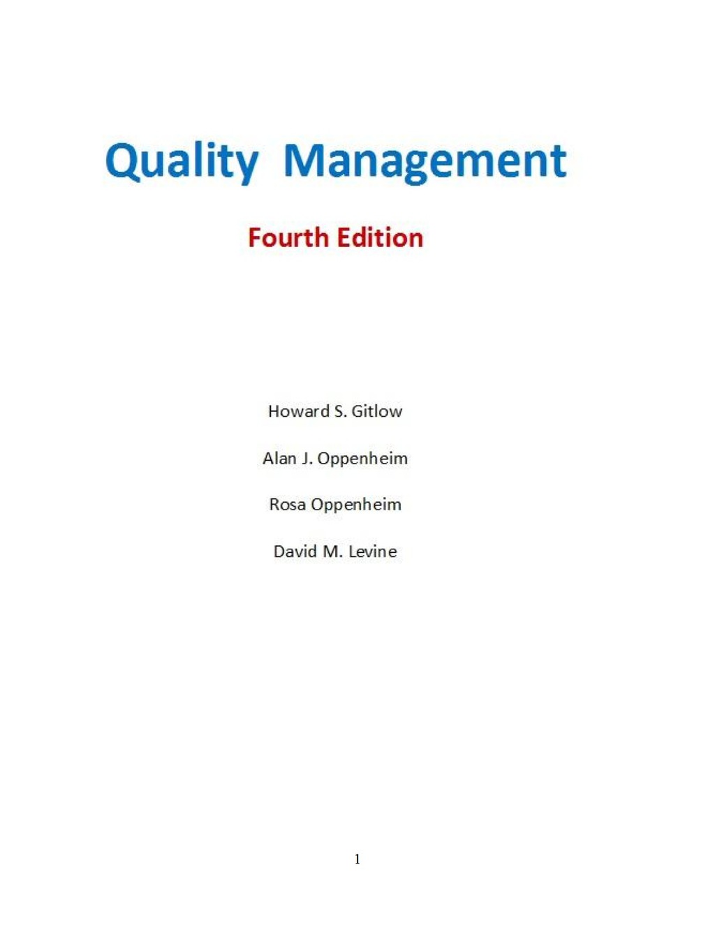 Quality Management 4th Edition â€“ PDF/EPUB Version Downloadable