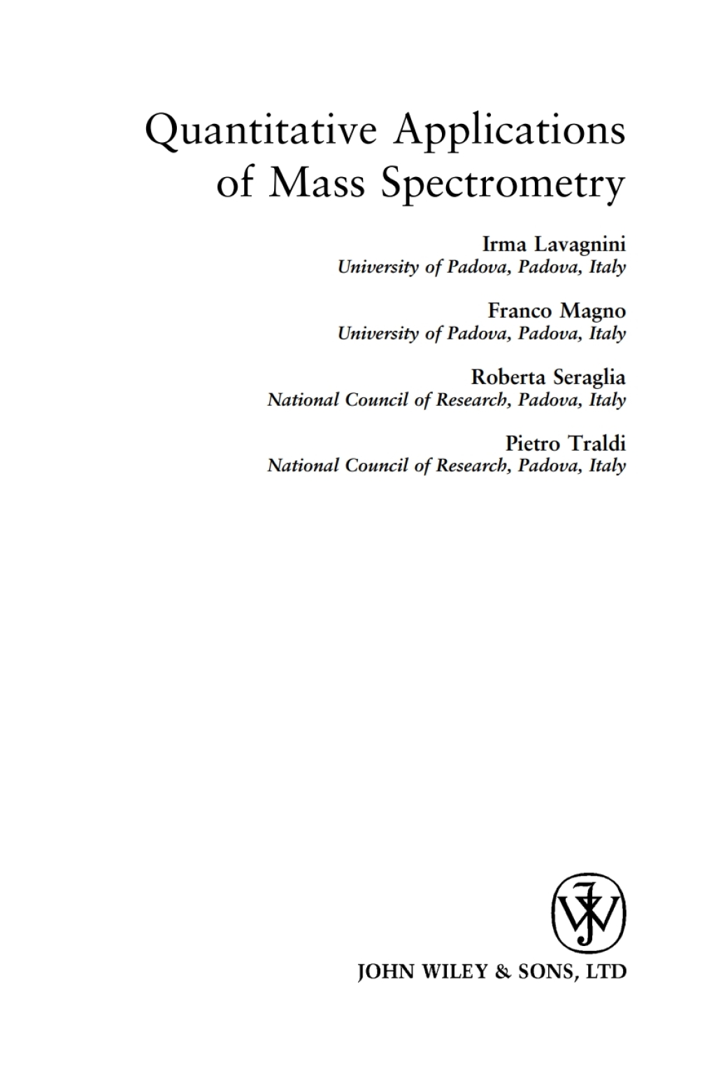 Quantitative Applications of Mass Spectrometry 1st Edition â€“ PDF/EPUB Version Downloadable