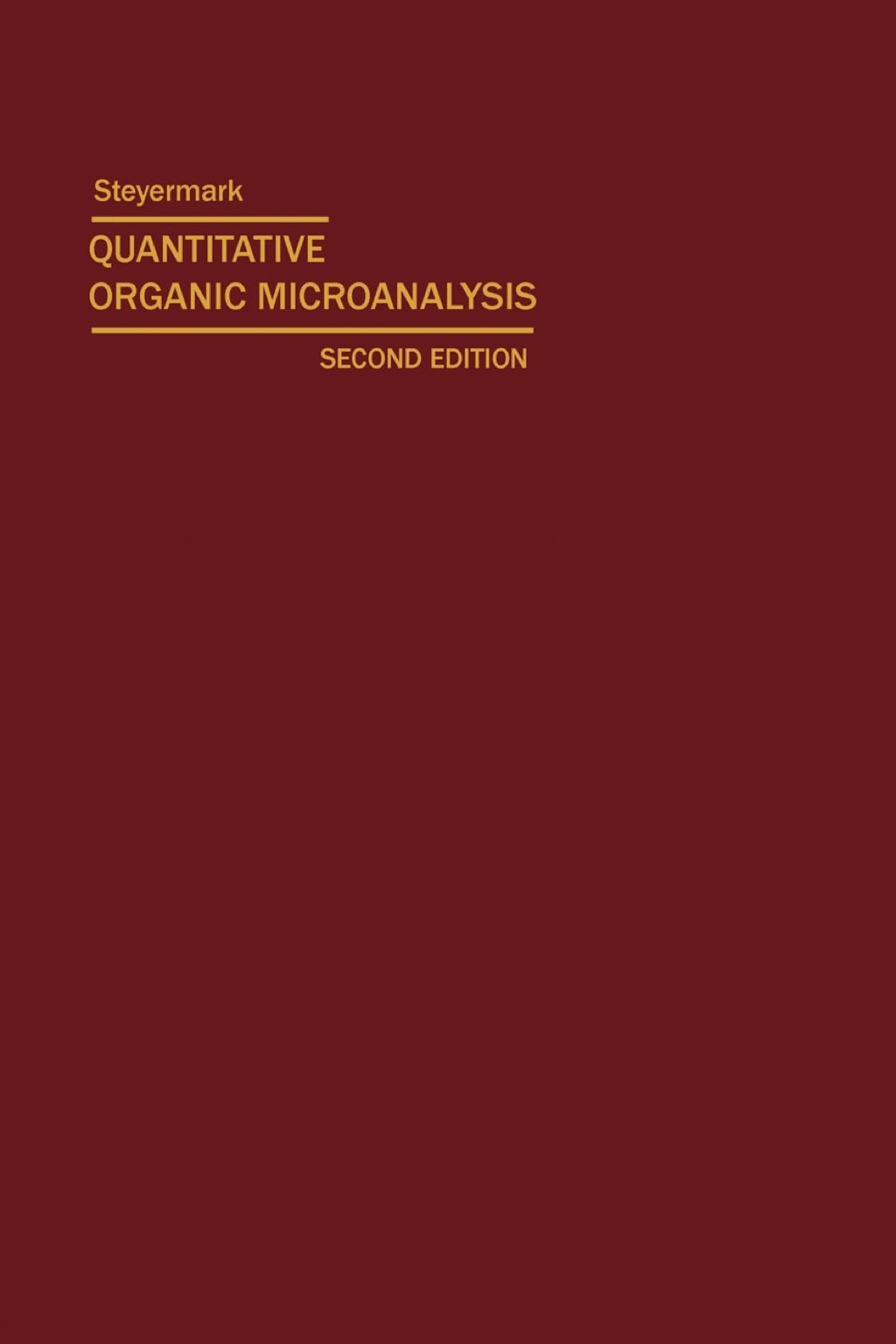 Quantitative Organic Microanalysis 2nd Edition â€“ PDF/EPUB Version Downloadable
