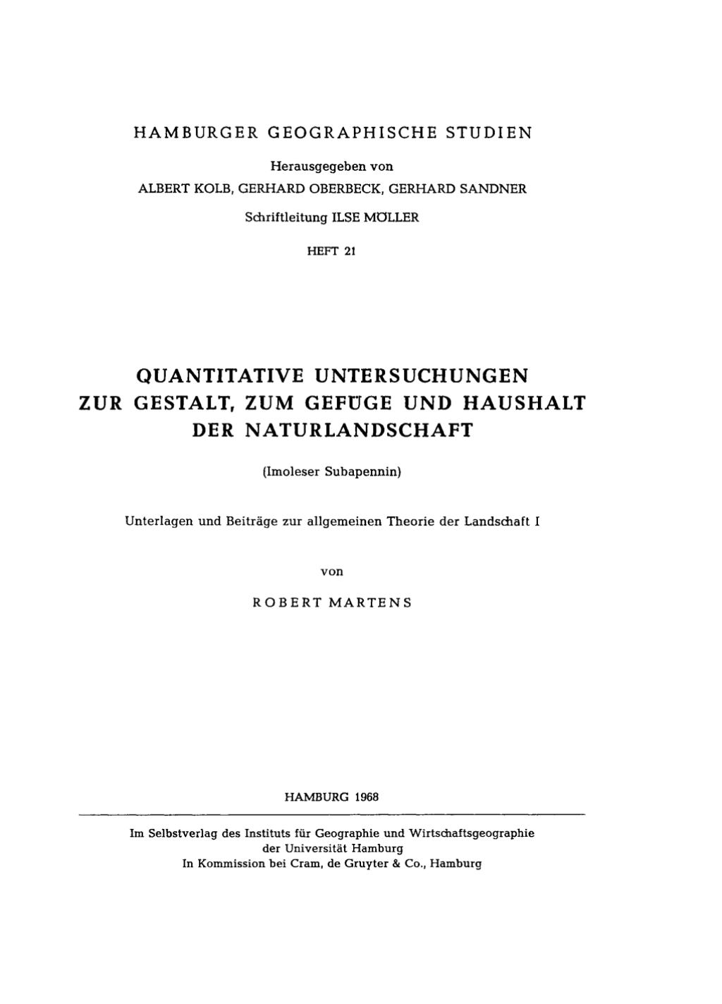 Quantitative Untersuchungen zur Gestalt, zum GefÃ¼ge und Haushalt der Naturlandschaft (Imoleser Subapennin) 1st Edition â€“ PDF/EPUB Version Downloadable