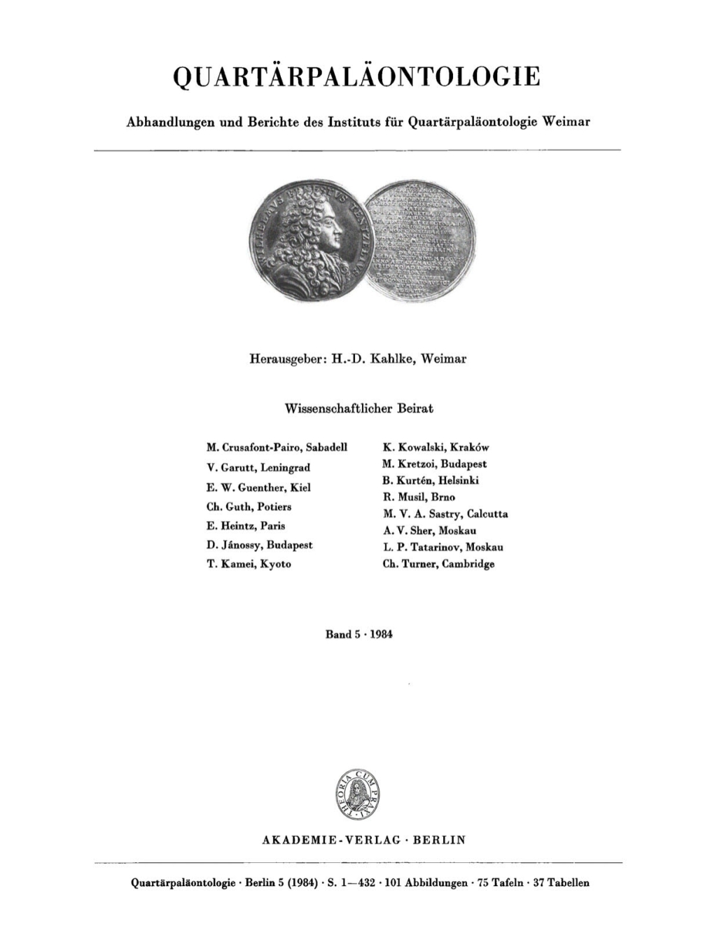 QuartÃ¤rpalÃ¤ontologie. Band 5 1st Edition â€“ PDF/EPUB Version Downloadable