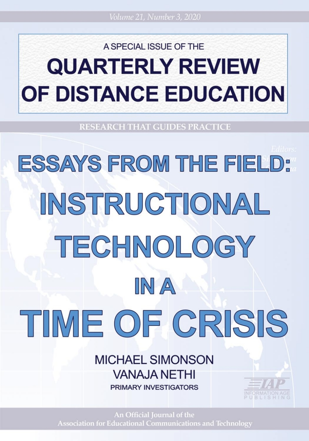 Quarterly Review of Distance Education: Volume 21 #3 - Essays from the Field: Instructional Technology in a Time of Crisis  â€“ PDF/EPUB Version Downloadable