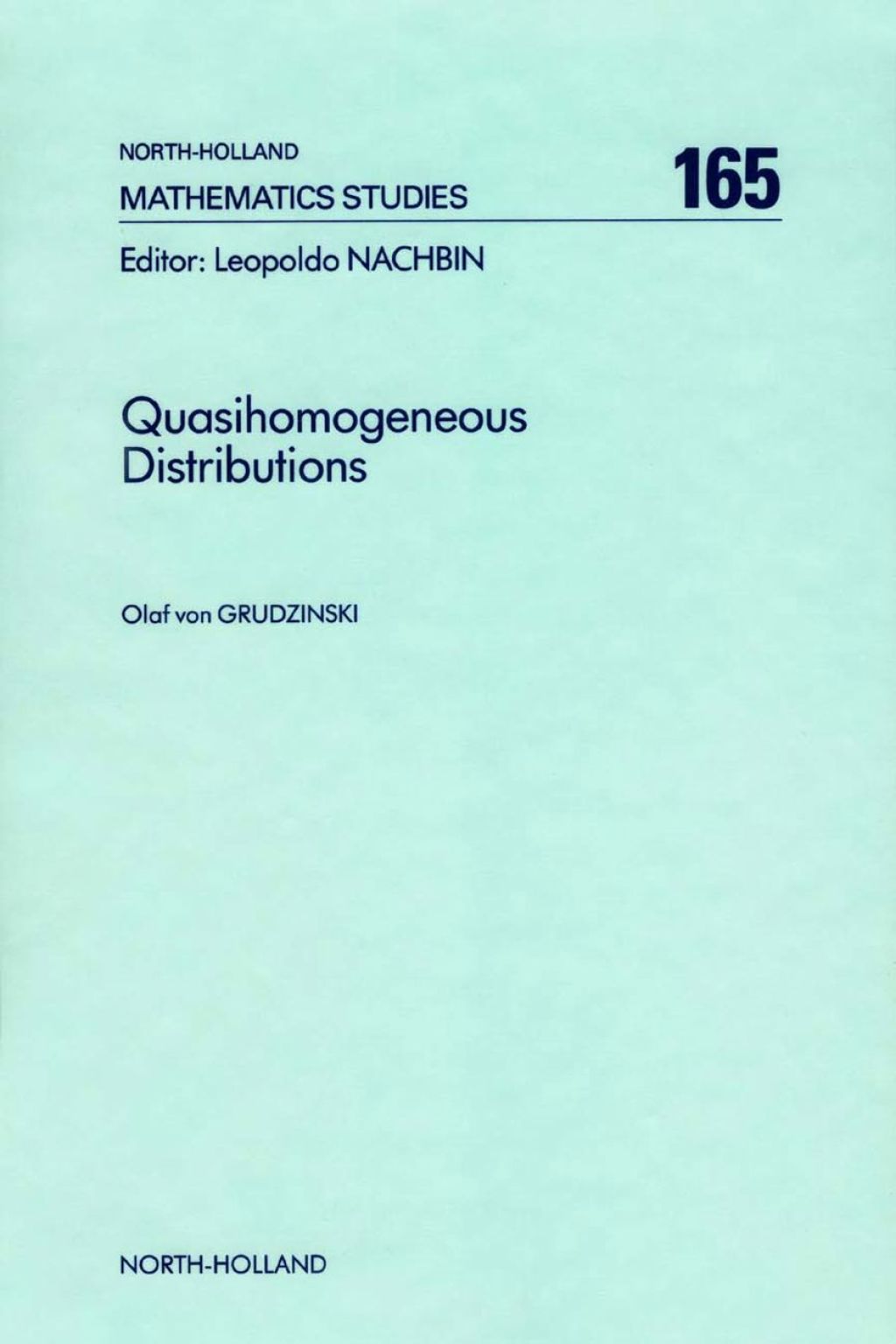 Quasihomogeneous Distributions  â€“ PDF/EPUB Version Downloadable