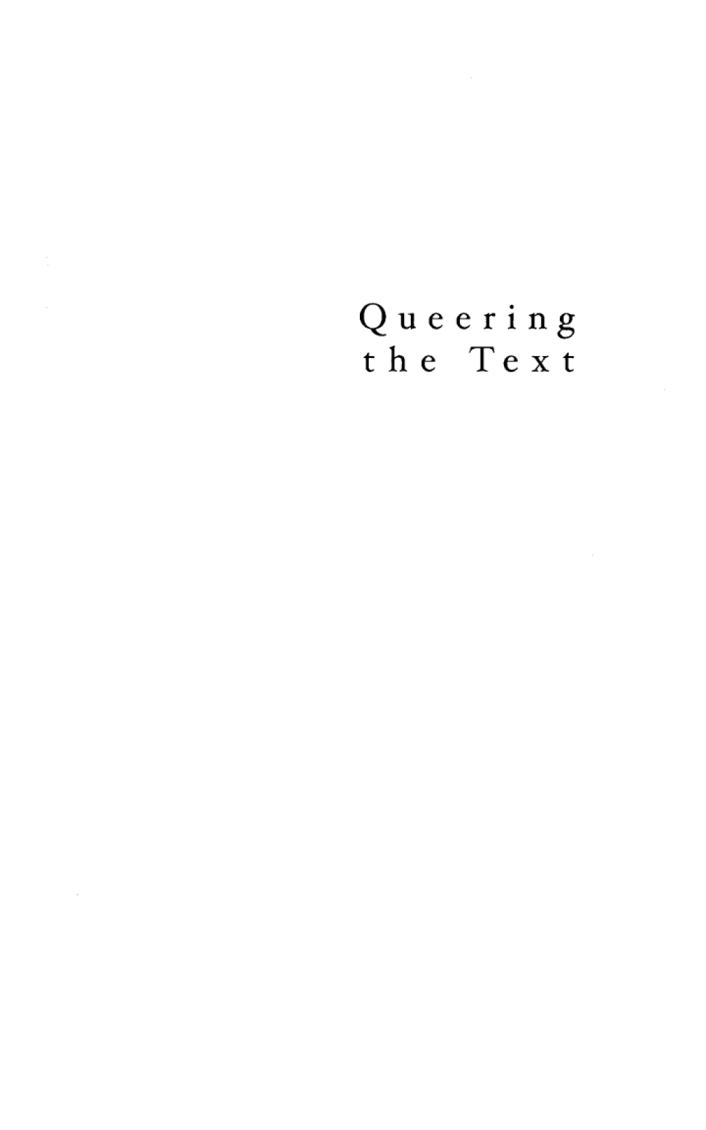 Queering the Text Biblical, Medieval, and Modern Jewish Stories  â€“ PDF/EPUB Version Downloadable