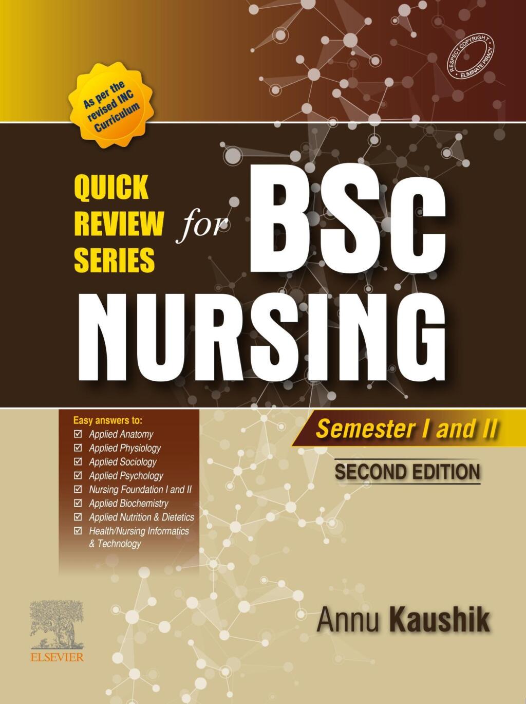 Quick Review Series For B.Sc. Nursing: Semester I and II 2nd Edition - (PDF/EPUB Version)
