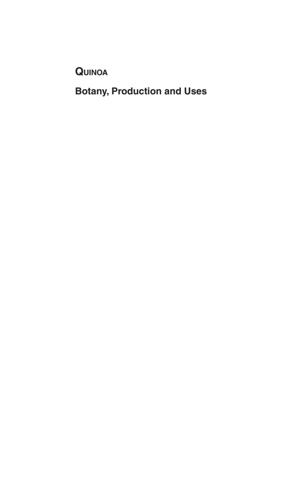 Quinoa Botany, Production and Uses  â€“ PDF/EPUB Version Downloadable