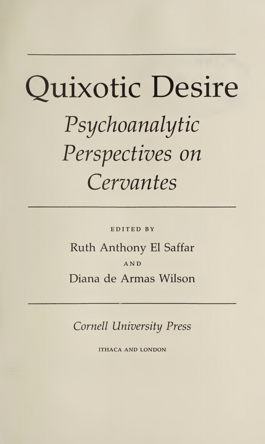 Quixotic Desire Psychoanalytic Perspectives on Cervantes  â€“ PDF/EPUB Version Downloadable