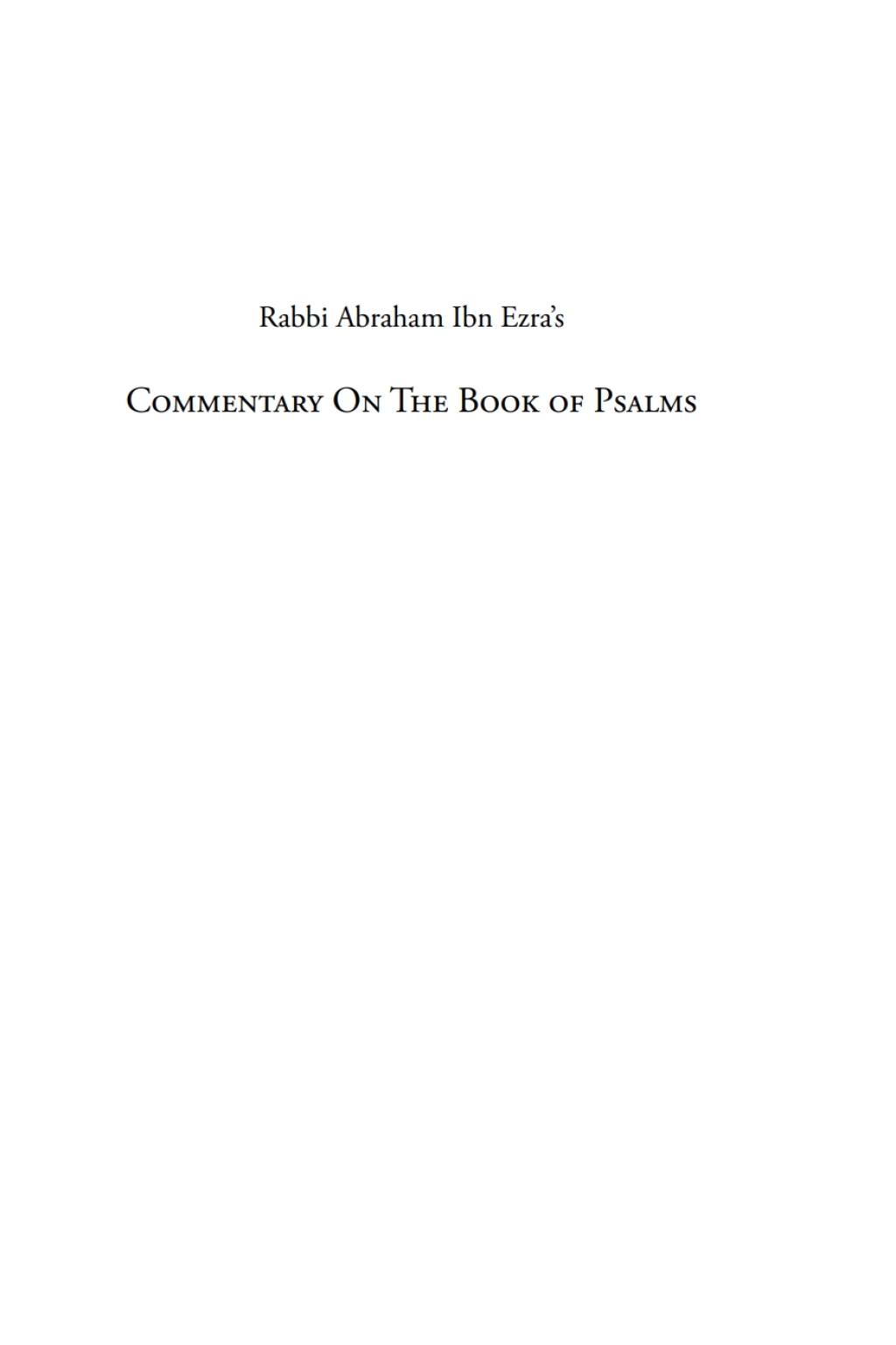 Rabbi Abraham Ibn Ezra's Commentary on the Second Book of Psalms Chapters 42-72  â€“ PDF/EPUB Version Downloadable