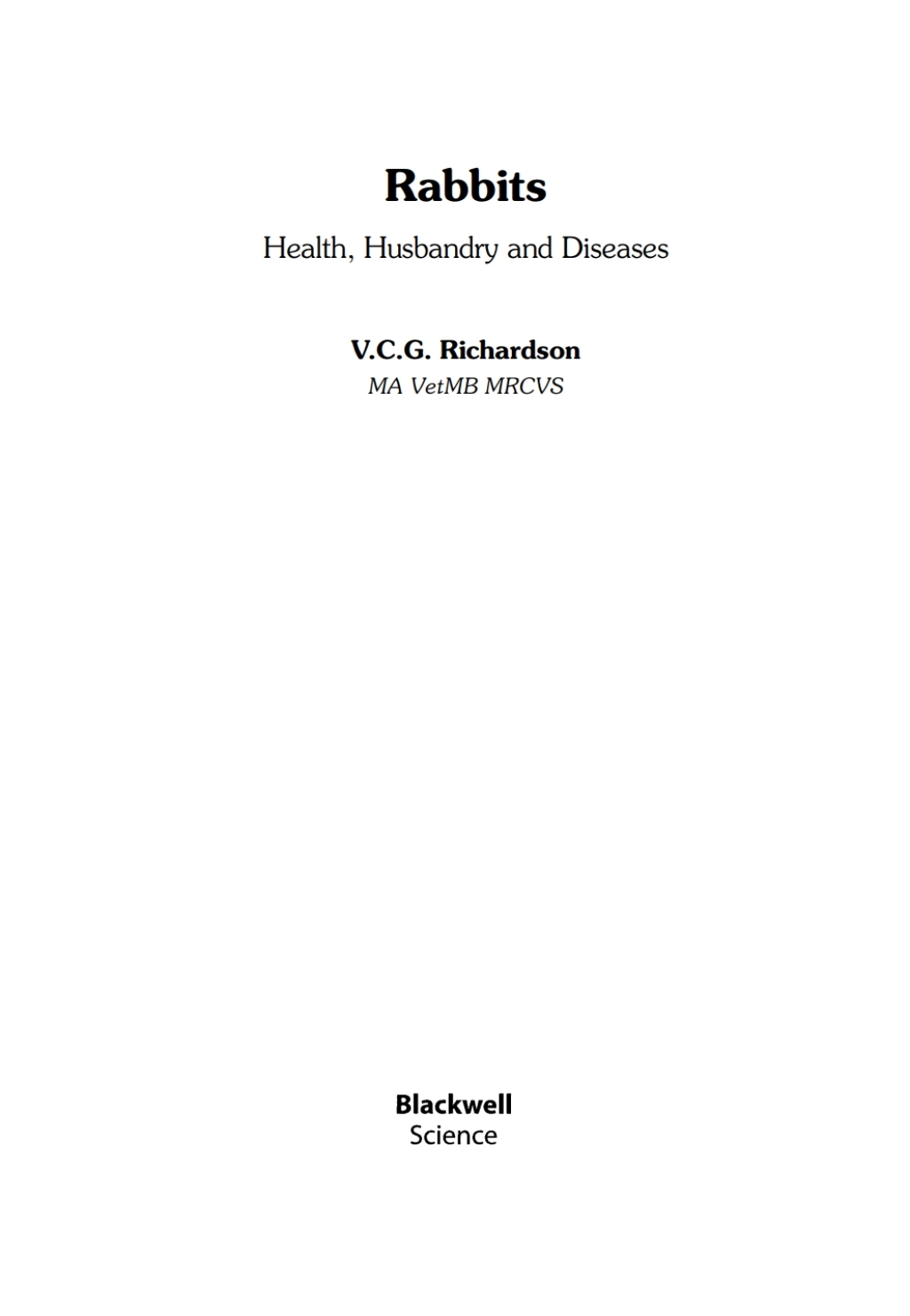 Rabbits Health, Husbandry and Diseases 1st Edition â€“ PDF/EPUB Version Downloadable