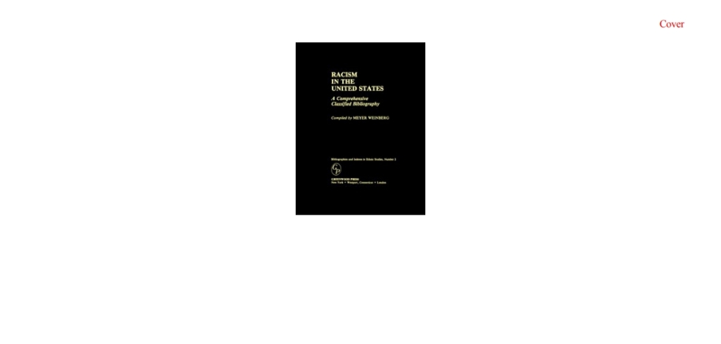 Racism in the United States A Comprehensive Classified Bibliography 1st Edition â€“ PDF/EPUB Version Downloadable