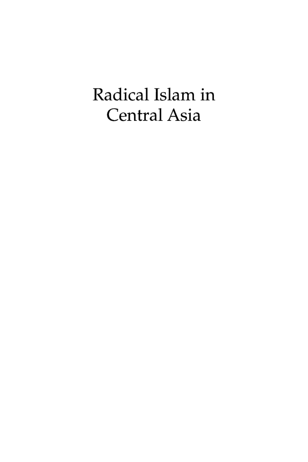 Radical Islam in Central Asia Between Pen and Rifle 1st Edition â€“ PDF/EPUB Version Downloadable