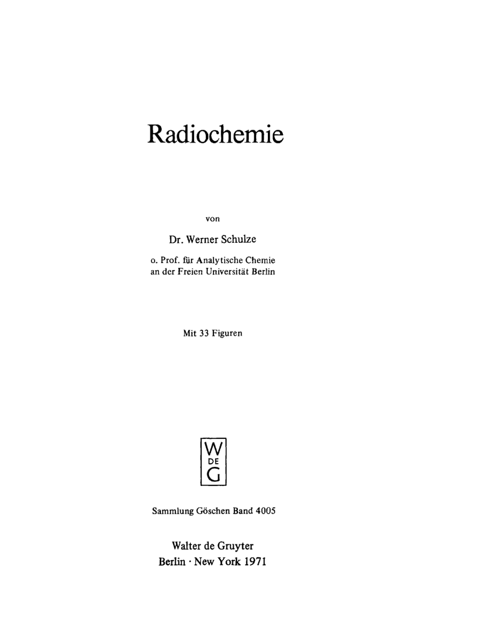 Radiochemie 1st Edition â€“ PDF/EPUB Version Downloadable