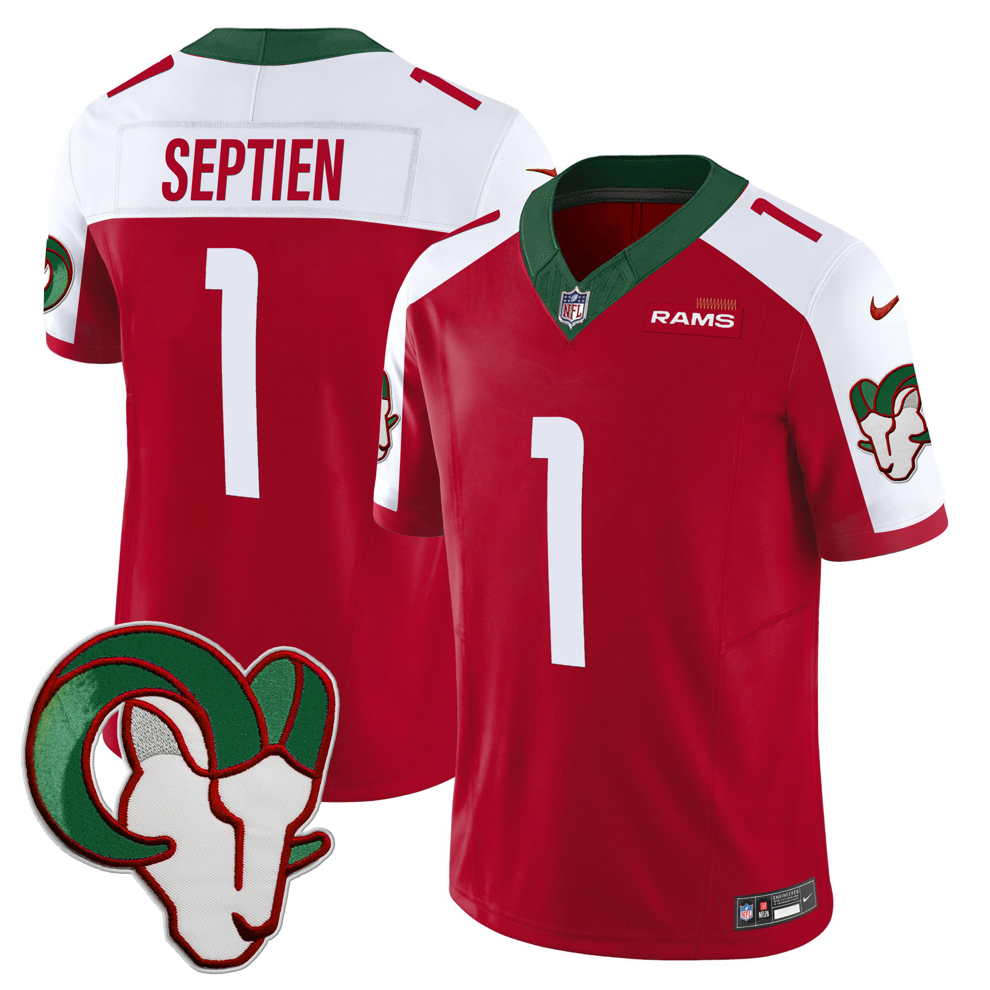 Rafael Septien Men's Los Angeles Rams Mexico Vapor Limited Red Alternate Jersey - All Stitched
