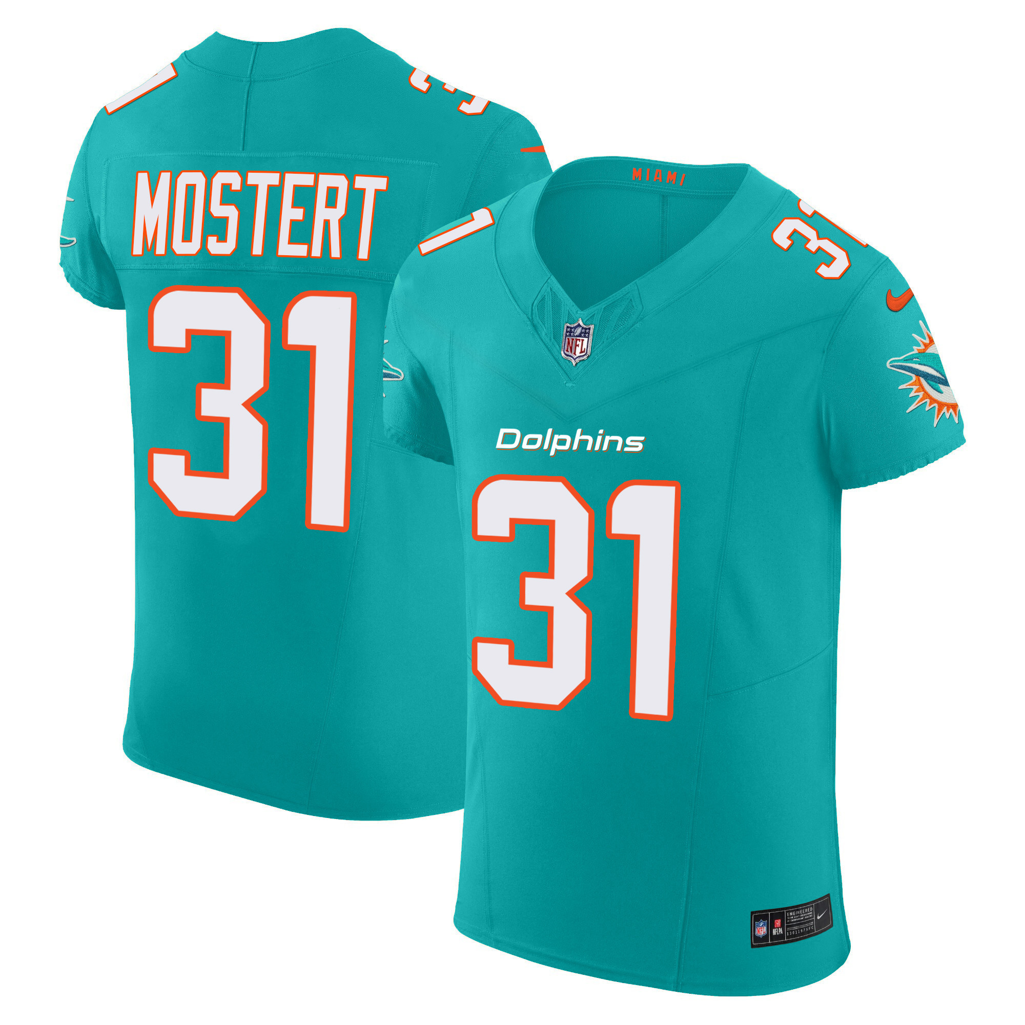 Raheem Mostert Men's Miami Dolphins Vapor Elite Aqua Jersey - All Stitched