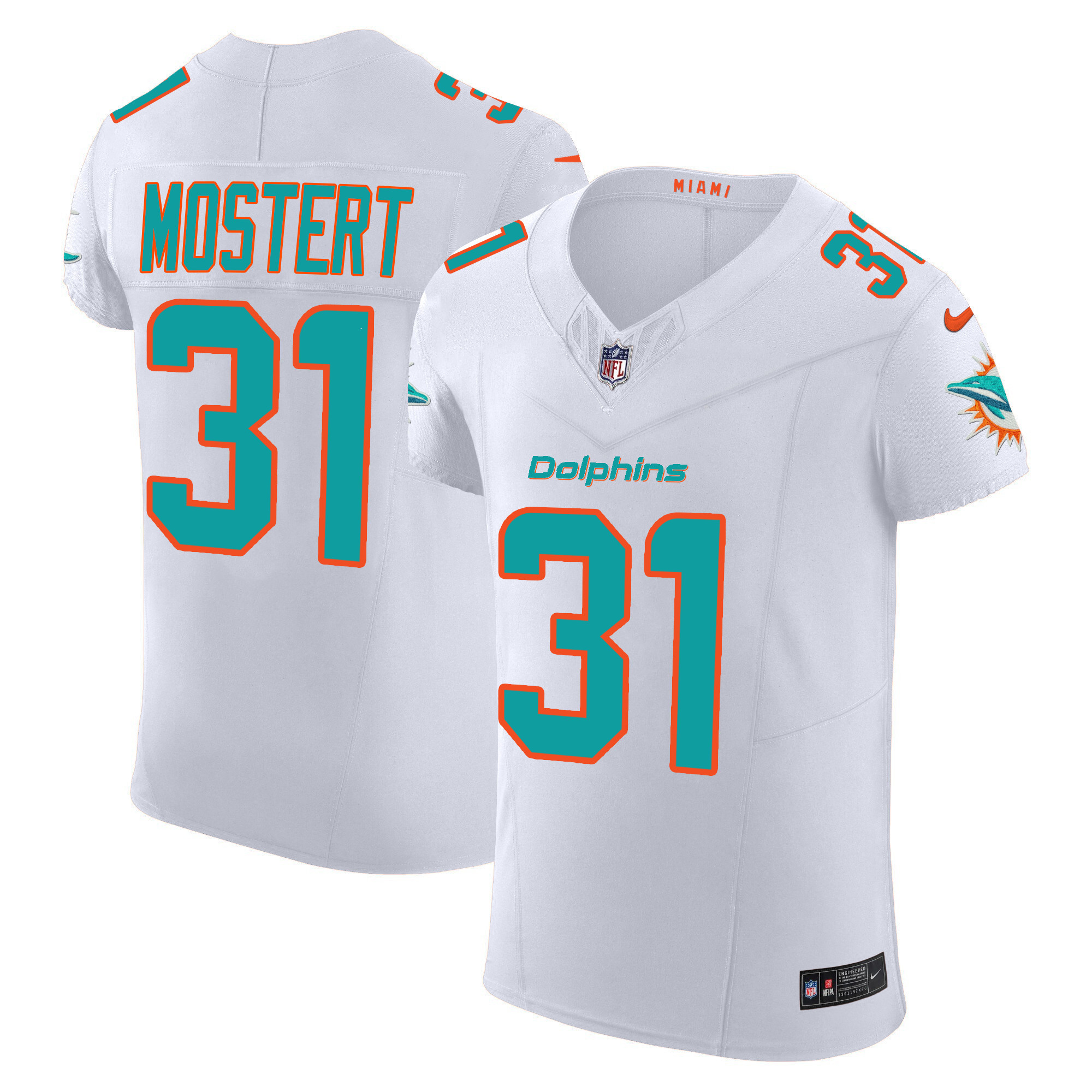 Raheem Mostert Men's Miami Dolphins Vapor Elite White Jersey - All Stitched
