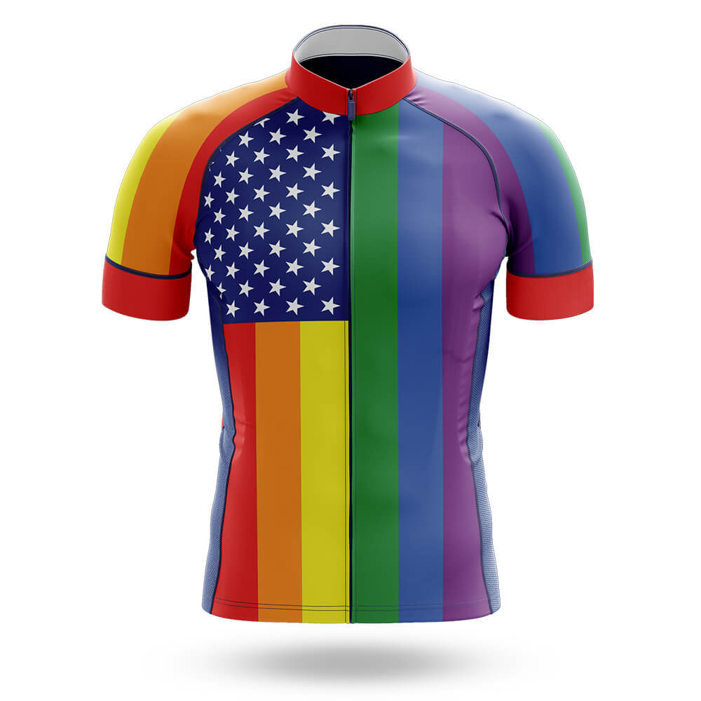 Rainbow Flag USA - Men's Cycling Jersey Only