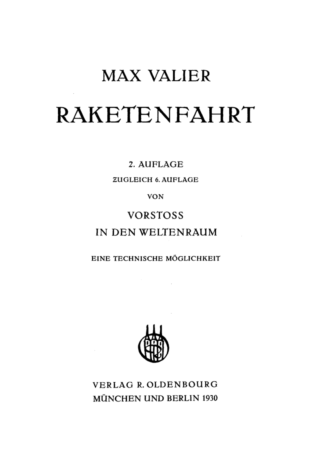 Raketenfahrt Eine technische MÃ¶glichkeit 2nd Edition â€“ PDF/EPUB Version Downloadable